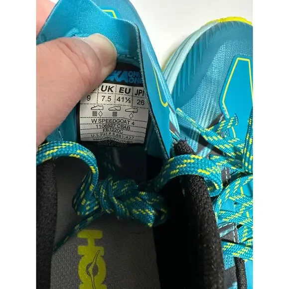 New NIB Women Hoka One Speedgoat 9 Turquoise Blue CBAB walk run sport athletic - Picture 10 of 12